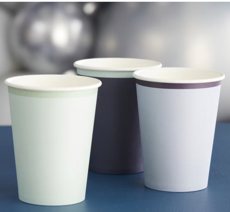 Eco Paper Cups, Mixed Pack, Blue