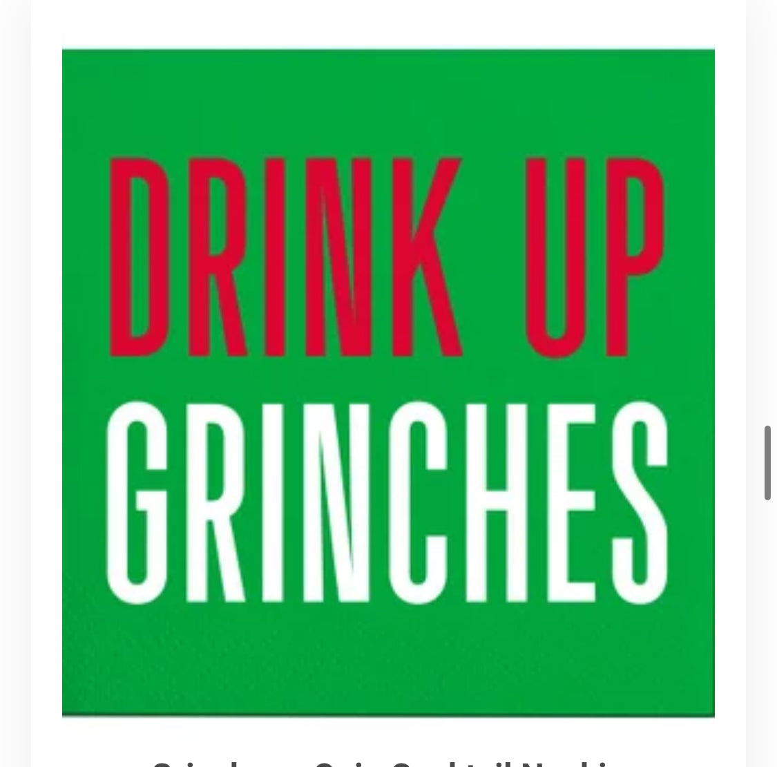 Grinches Cocktail Napkins