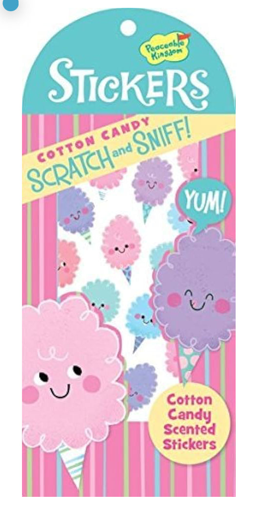 Peaceable Kingdom Scratch and Sniff Cotton Candy Scented Sticker Pack
