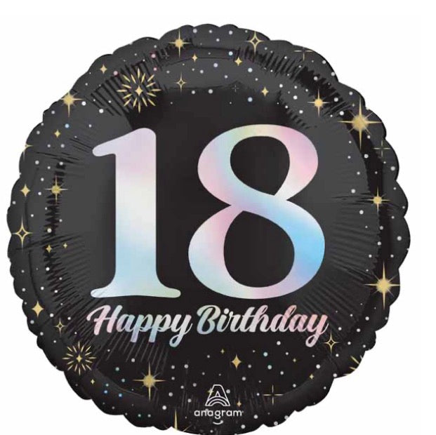 Sparkling 18th bday foil balloon