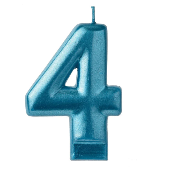 Striking blue number candle