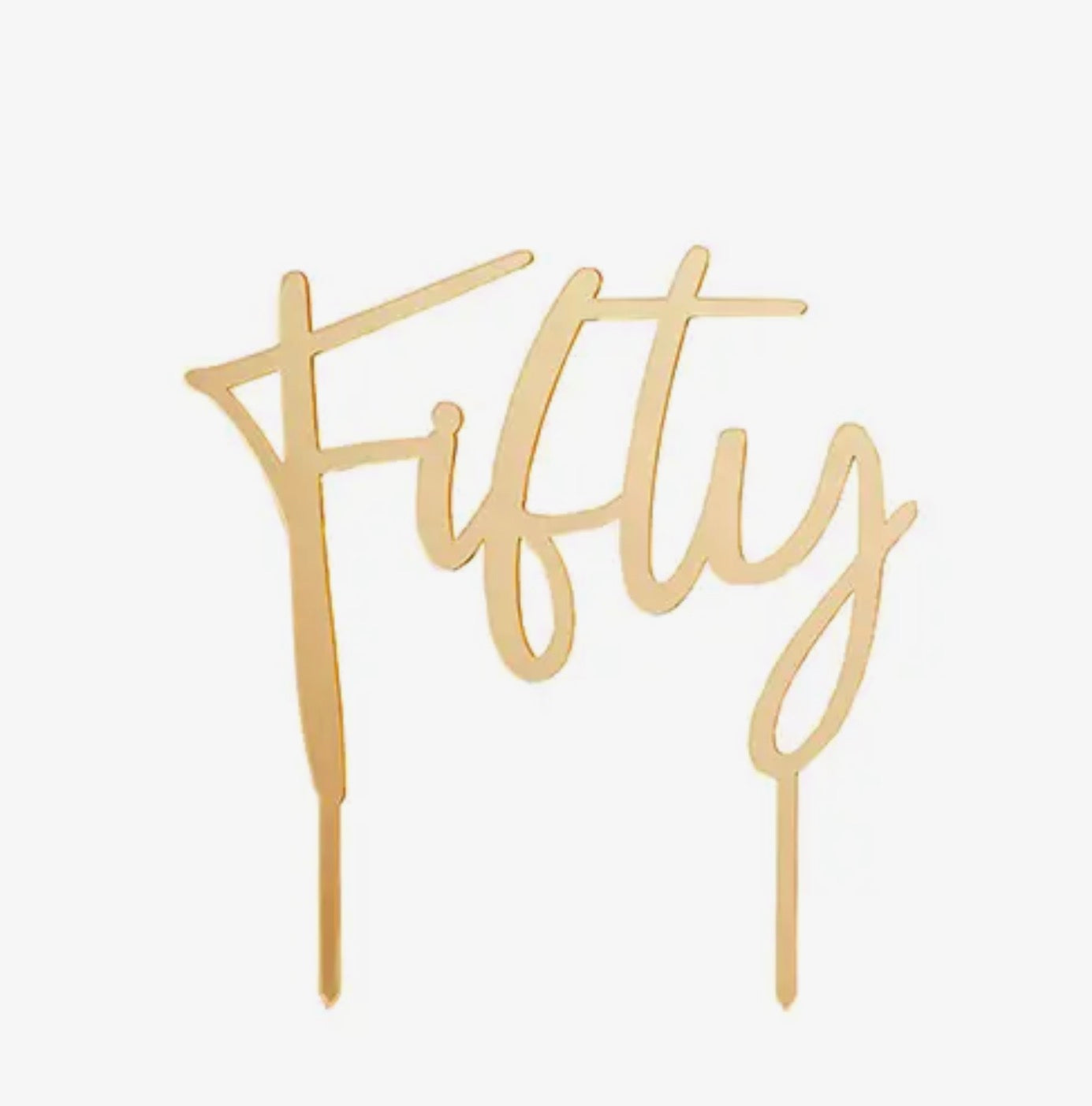 Gold 'fifty' Acrylic Cake Topper