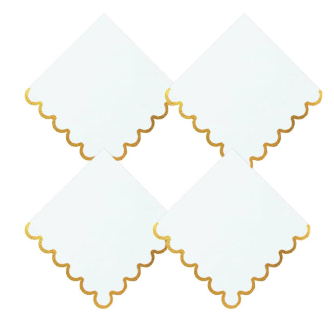 Gold Scalloped Lunch Napkins