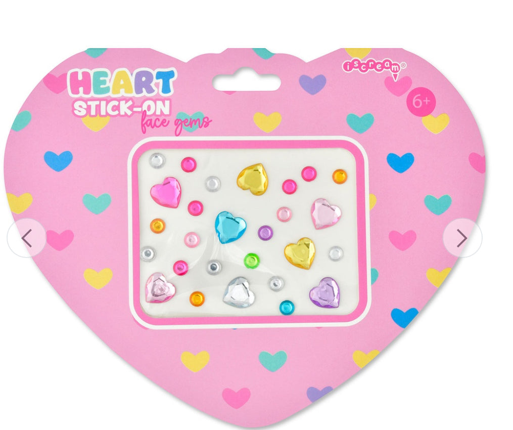 Heart Stick-On Face Gems