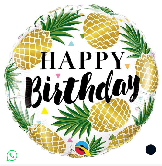 Golden Pineapple Birthday Balloon
