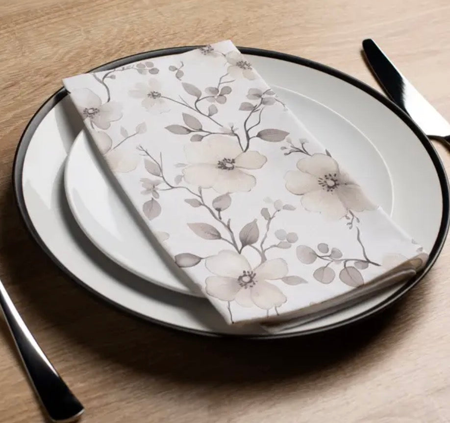 Water color flowers guest towel