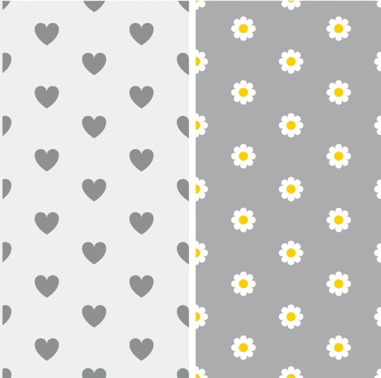 Reversible Daisy/Heart Wrapping Paper