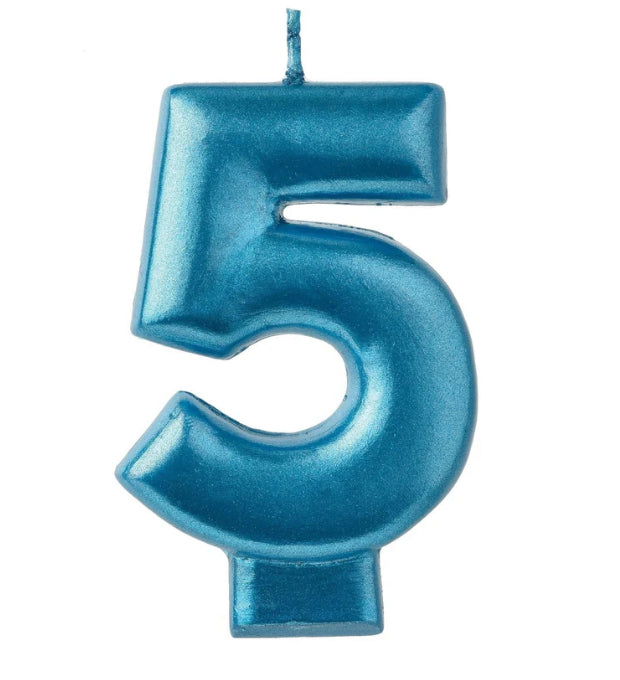 Striking blue number candle
