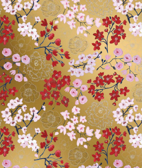 Gold Flowers Wrapping Paper