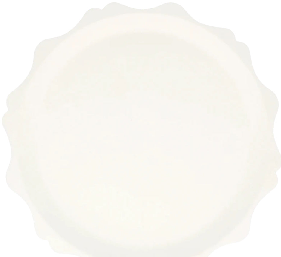 CREAM DECORATIVE EDGE COMPOSTABLE DINNER PLATES BY MERI MERI