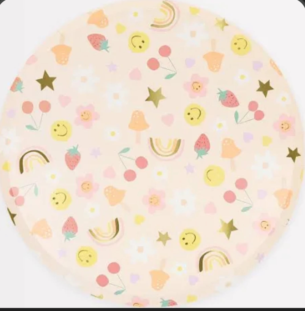 Happy Face Icons Large Dinner plates - 8 count
