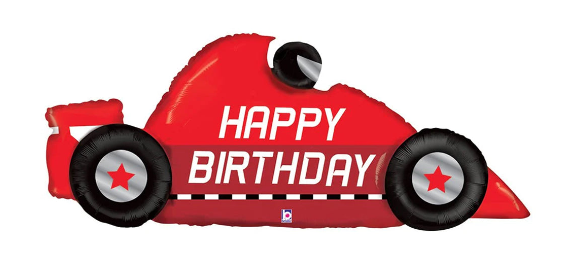 Racecar Happy Birthday Balloon 43in