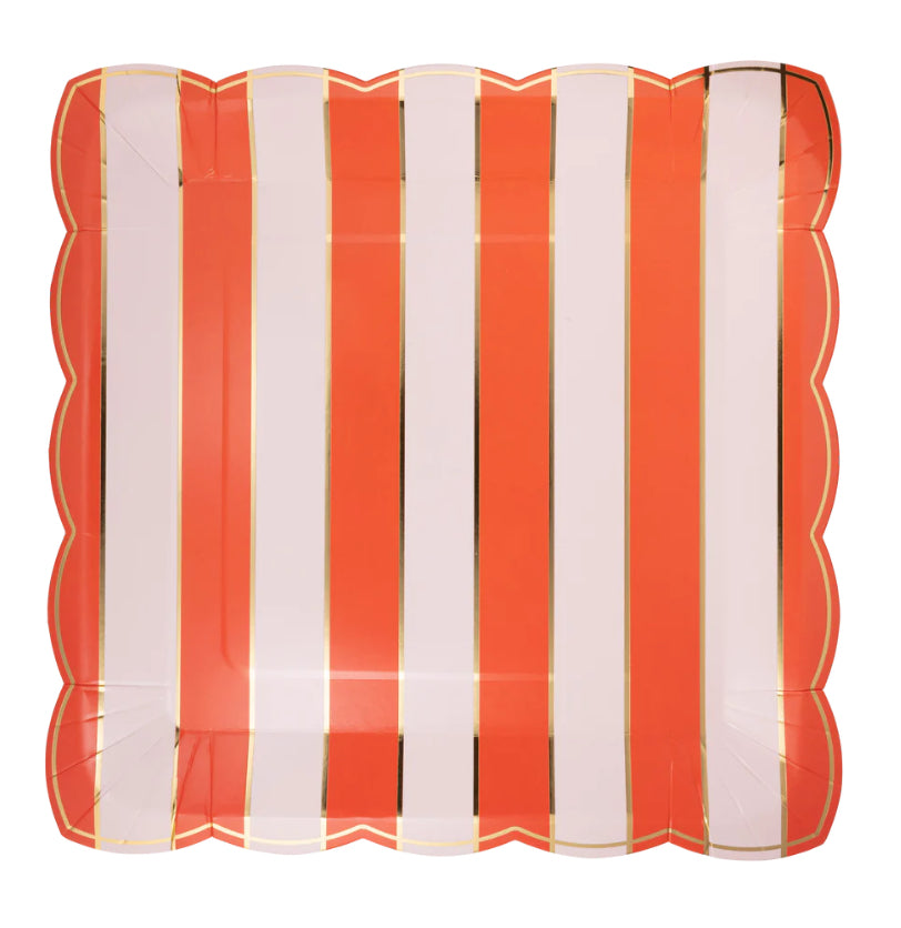 Love Birds Stripe Dinner Plate