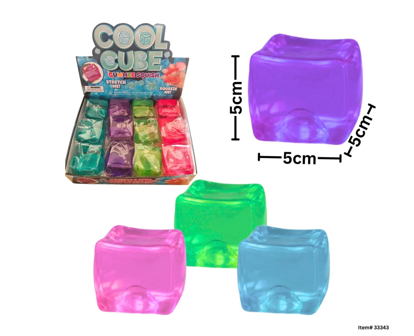 5cm Clear Gummee Squish Cube