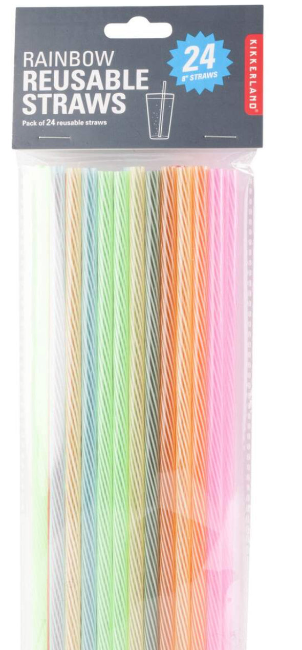 Plastic Reusable Straws, Multi-Coloured