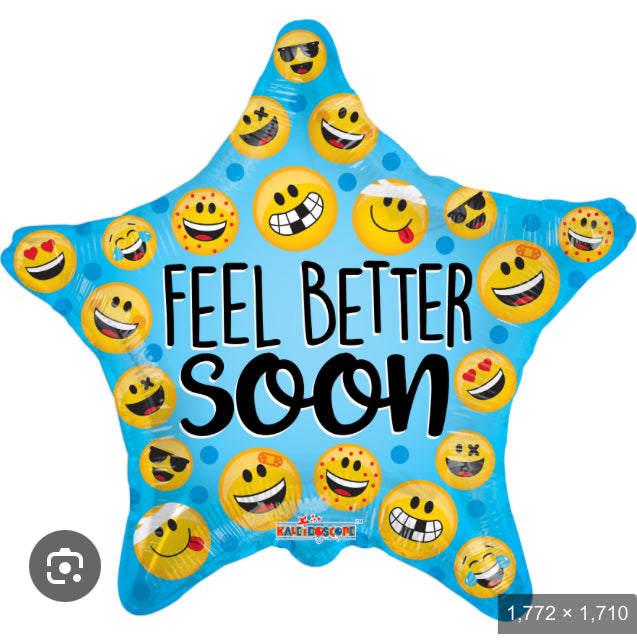 Feel Better Soon Emoji Foil Balloon