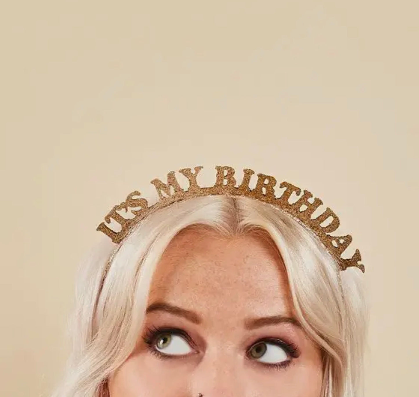 Gold 'its My Birthday' Glittery Headband