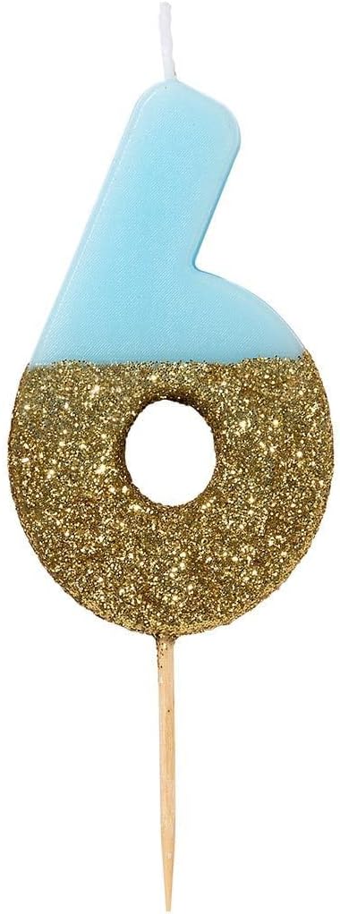 Glitter candle number 6