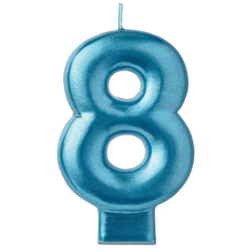 Striking blue number candle