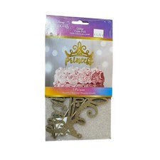 Disney Princess Gold Glitter Cake Pick - 5" x 6" (1 Pc)