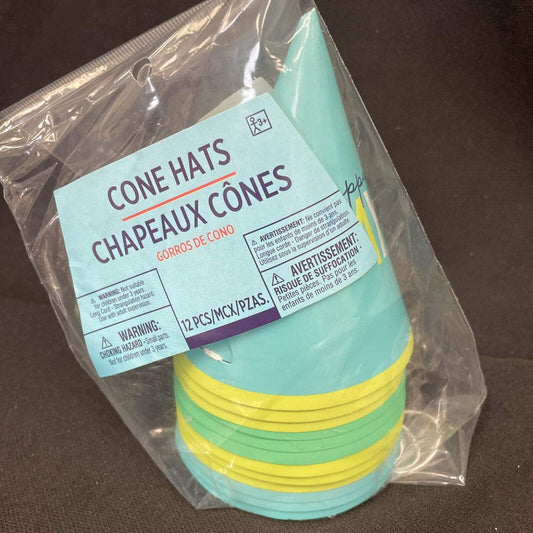 Assorted Happy Birthday Mini Cone Hats 12 Ct