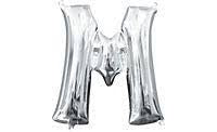 Air filled decoration letter M - silver
