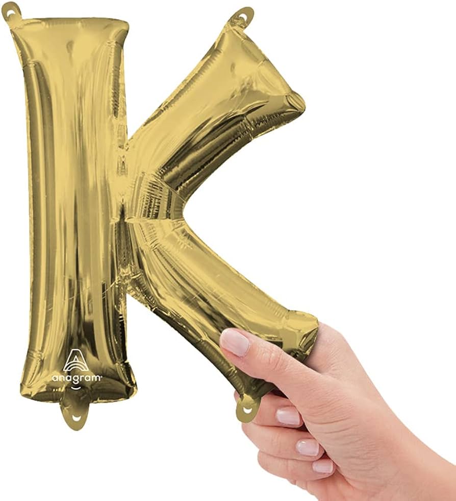 Air filled decoration letter K - gold