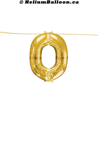 Air filled decoration NUMBE 0- gold