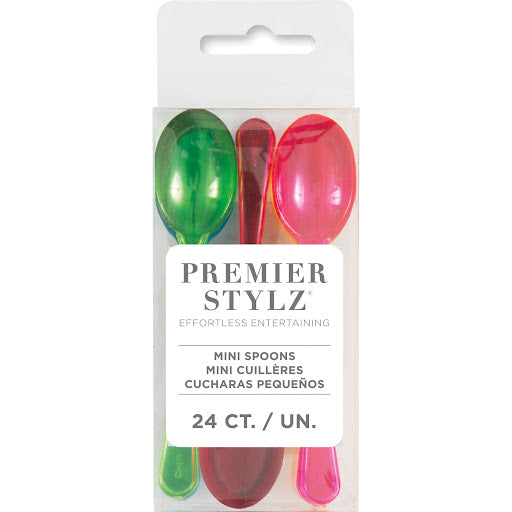Plastic Mini Spoons, 4 Inches, 24 Count