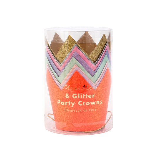Meri Meri Mini Glitter Party Crowns 8 Pieces, Multicolour