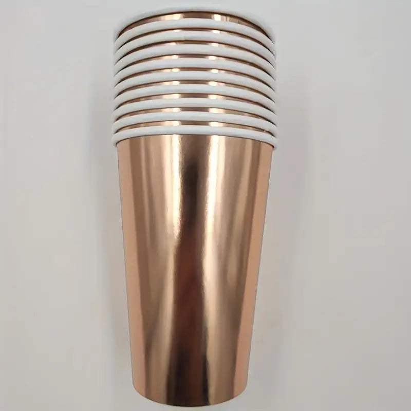 Rose gold paper cups 120z
