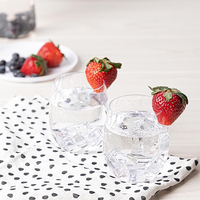 LUXE PARTY 6 Pack Clear Plastic Wine Glasses Stemless Disposable
