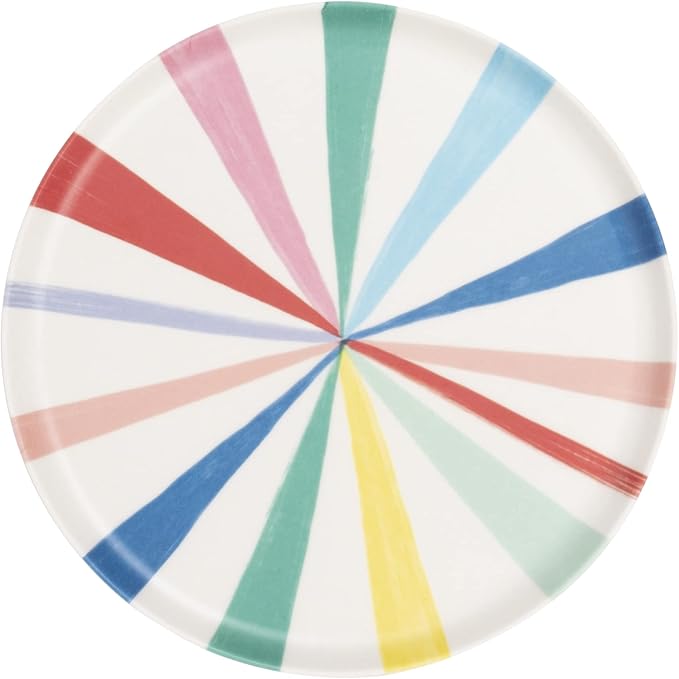 Meri Meri Small Bright Stripe Reusable Bamboo Plates (Pack of 6)