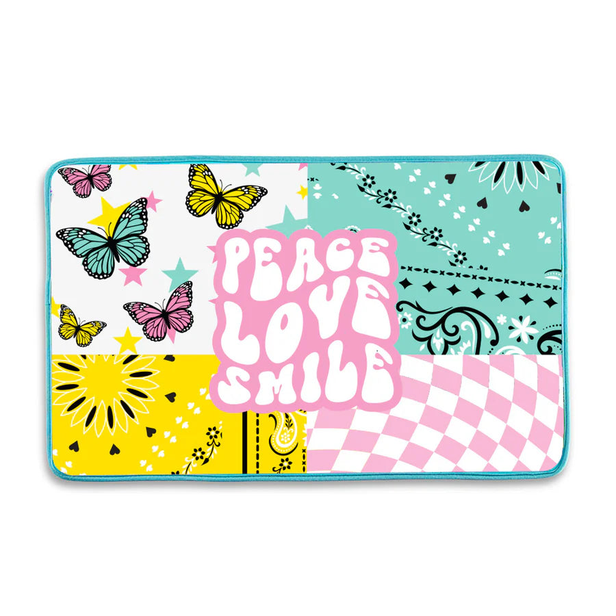 Top teens peace love smile camp mat