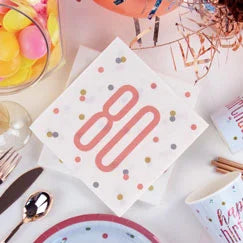 80th birthday glitz napkin