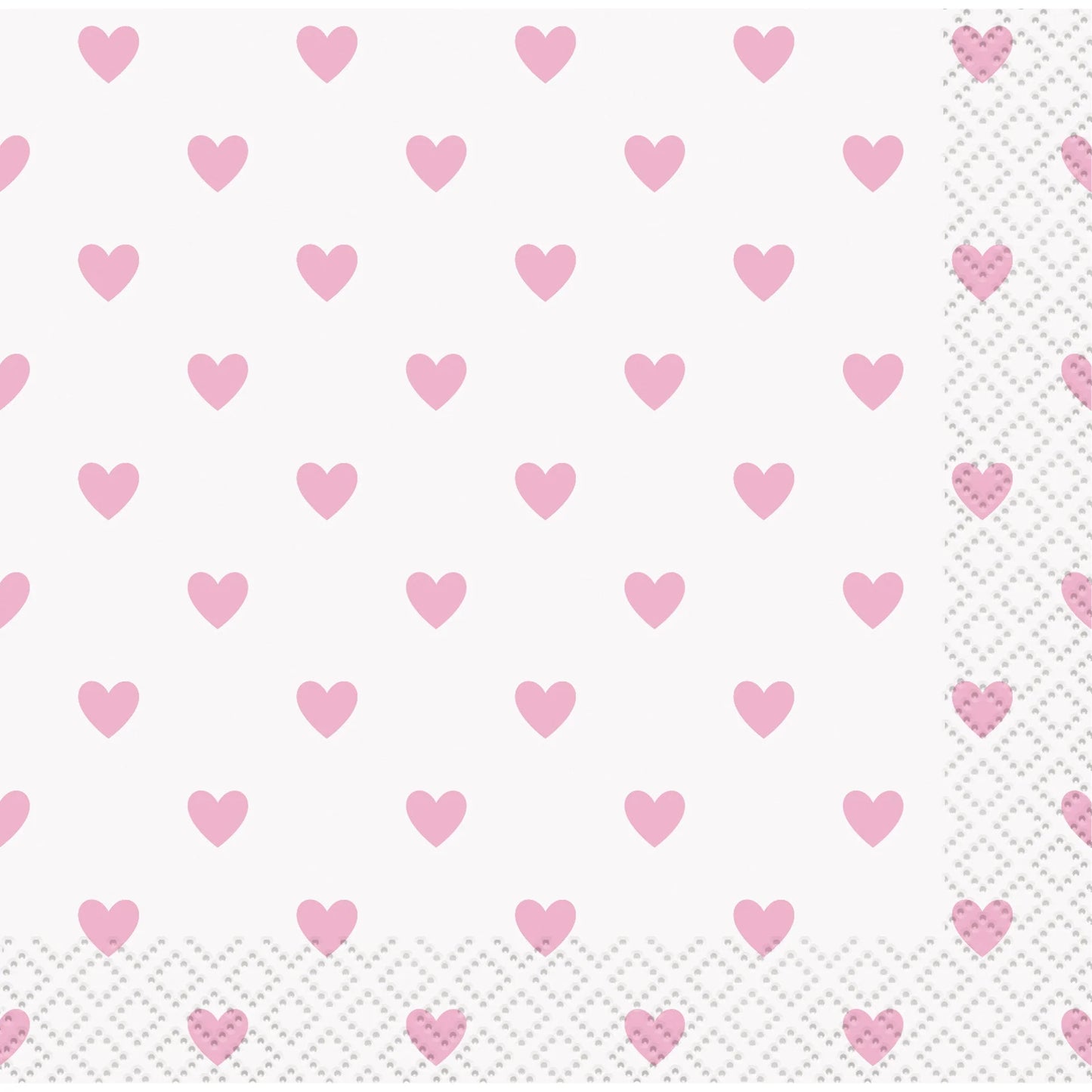 Pink Heart Baby Shower Small Beverage Napkins