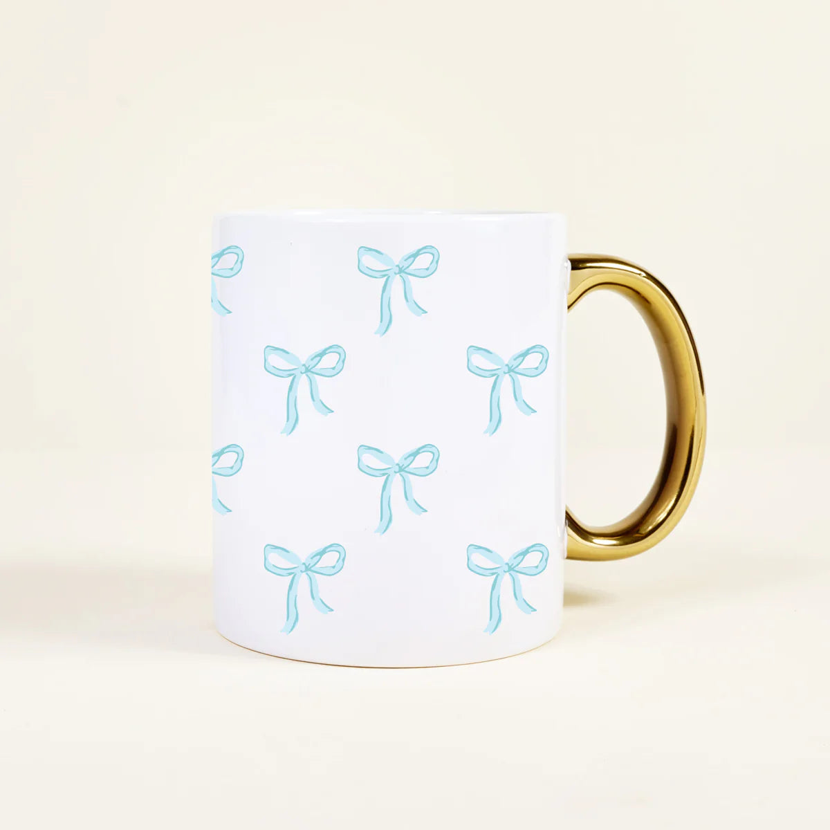 Bows Blue 11 oz Cozy Cute Ceramic Mug
