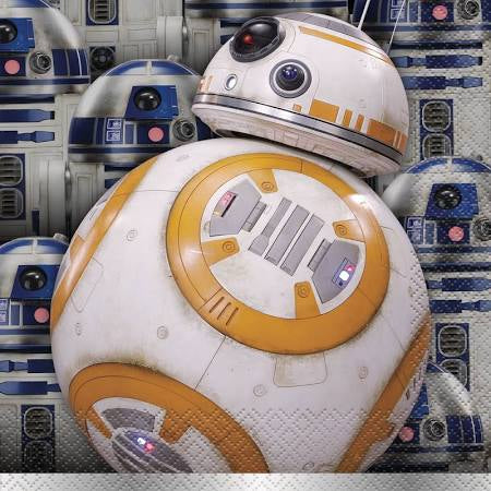 Disney Star Wars BB-8 & R2-D2 Square Paper Disposable Lunch Napkins