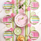 Decagon Foil Paper Plates - Stripes - 8ct