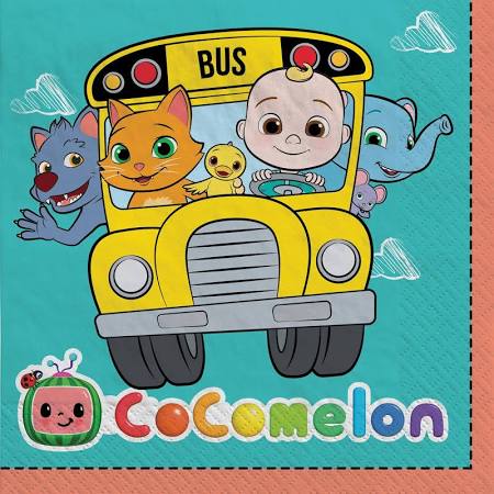 Cocomelon Square Paper Disposable Lunch Napkins
