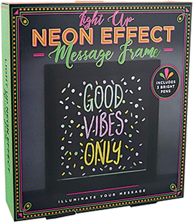 iscream Fizz Creations Neon Effect Customizable Write-On 9" Frame LED Accent Light