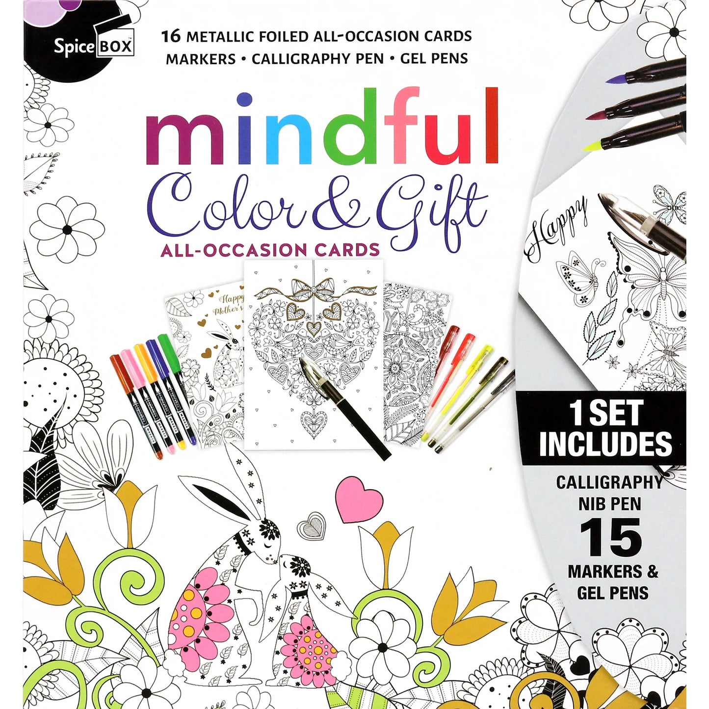 SpiceBox Adult Art Craft & Hobby Kits Sketch Plus Mindful Color & Gift