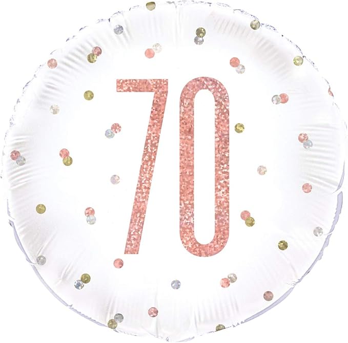 Rose Gold, Silver, and Gold 70 Foil Balloon