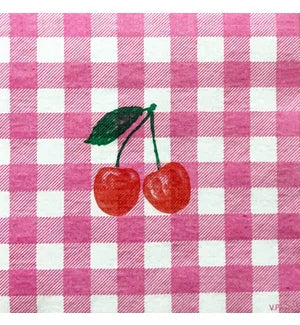 Vichy Cerise - Paviot Cocktail Napkin