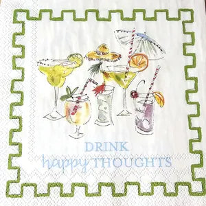 Drinking Happy Thoughts Cocktail Napkin