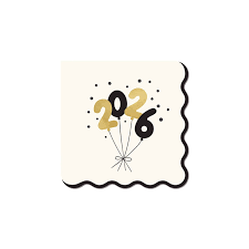 2026 balloons cocktail napkin