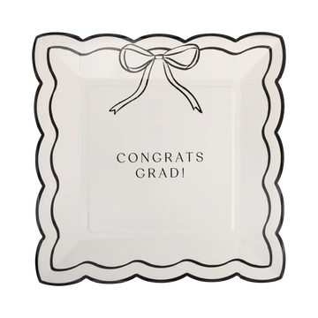 BOW CONGRATS GRAD PAPER PLATE SET (8CT)