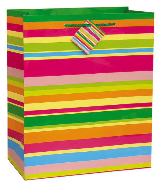 Medium party stripes gift bag