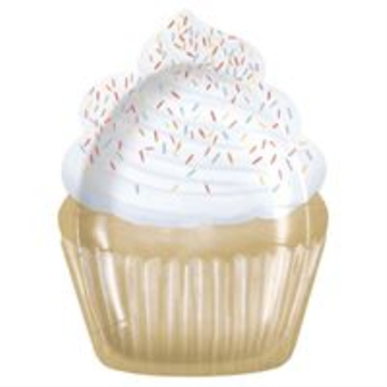 GOLD CELEBRATION - CUPCAKE SHAPED 9" PLATES FOIL