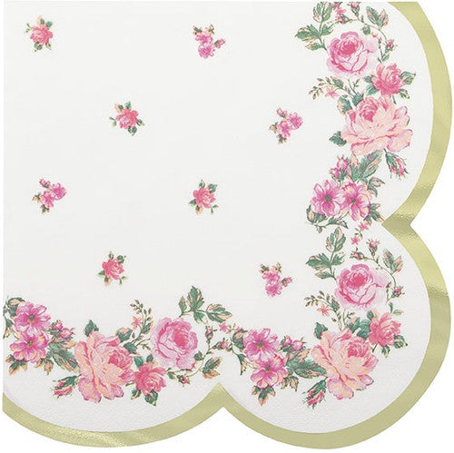 Golden pink garden party lunch napkin
